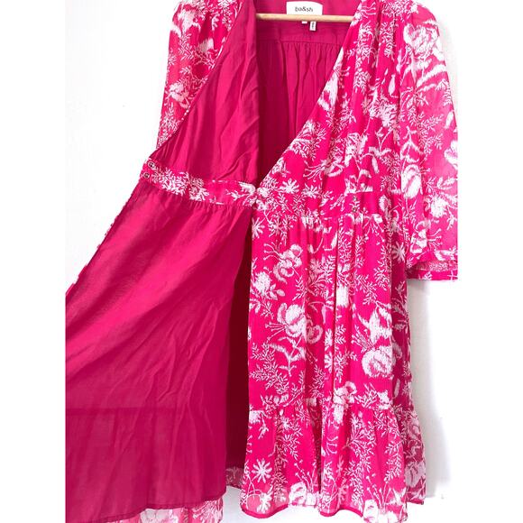 BA&SH NWOT Ulia Floral Wrap Tropical Mini Dress in Rose Size M - Picture 9 of 16